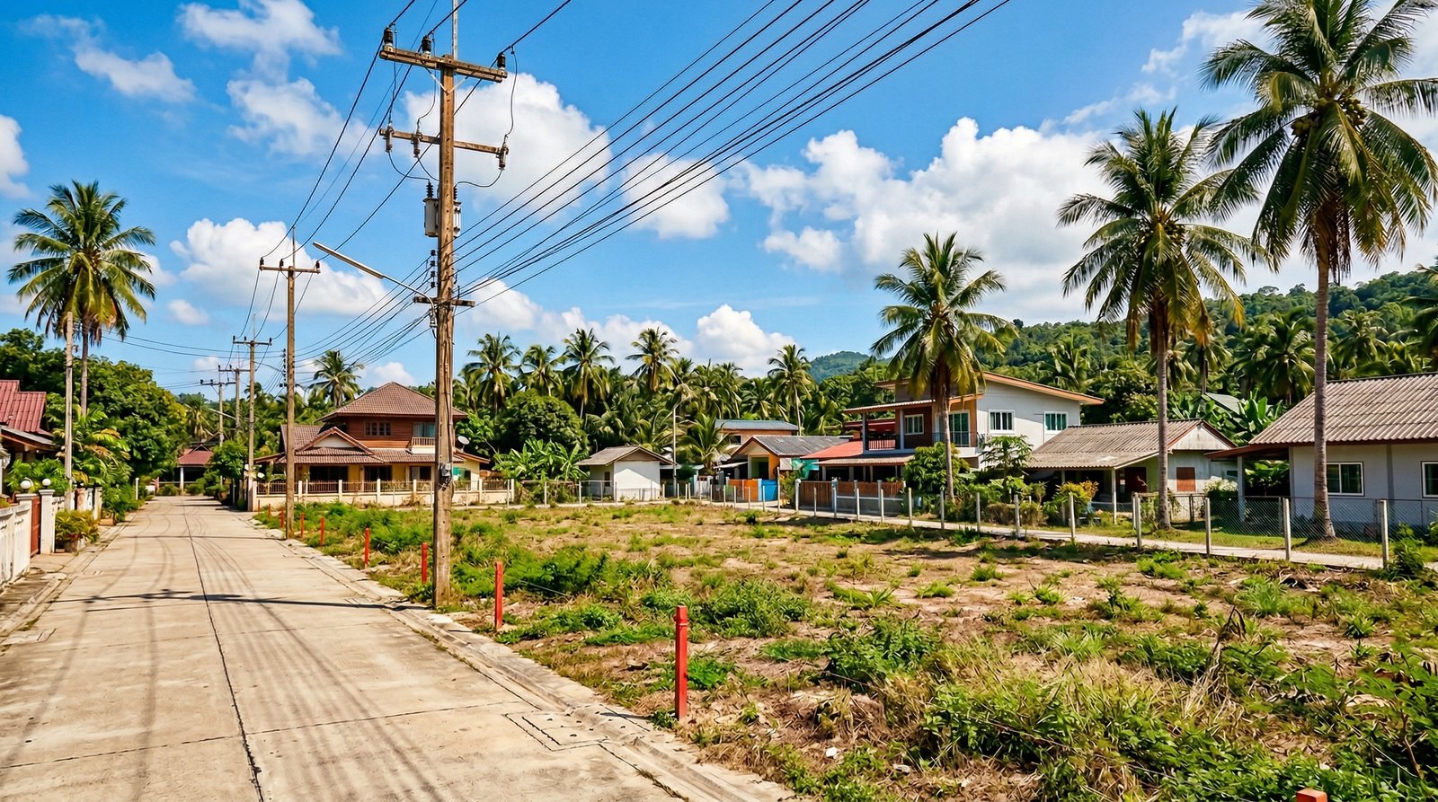 Flat Development Land in Central Lamai
