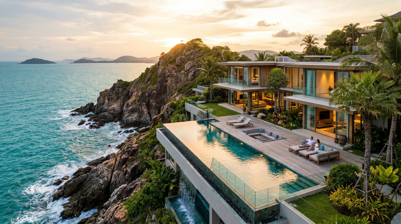 Oceanfront 5-Bed Villa in Lamai